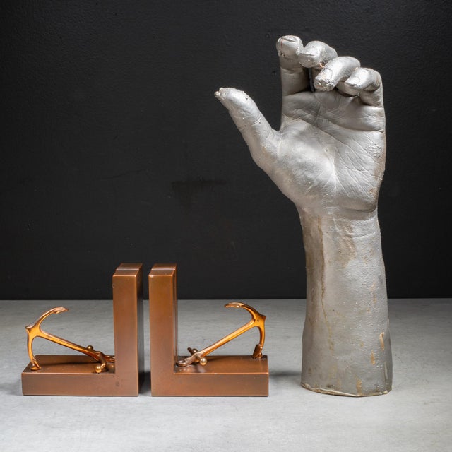 Bronze Art Deco Jennings Brothers Anchor Bronze Bookends c.1920-1930 For Sale - Image 8 of 8
