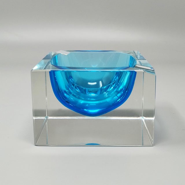 Glass Blue Ashtray by Flavio Poli for Seguso. Italy, 1960s For Sale - Image 7 of 7