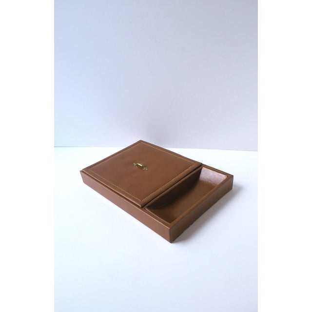 Metal Leather Jewelry Box, Midcentury For Sale - Image 7 of 12