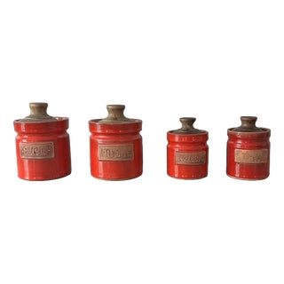 Ceramic Spice Jars from Les Frères Cloutier, 1960s, Set of 4 For Sale