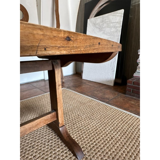 Brown 19th-Century French Provincial Oval Tilt-Top "Vendange" Wine Tasting Table For Sale - Image 8 of 15