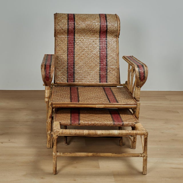 Pair of Vintage Bamboo Chaise Lounge Chairs For Sale In West Palm - Image 6 of 18