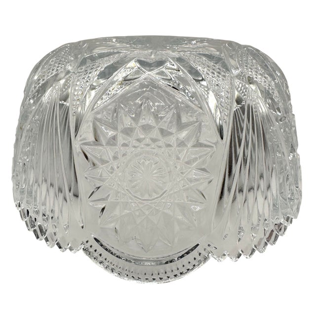 Vintage American Brilliant Period Cut Glass Bowl With Hobstar Sawtooth Rim For Sale - Image 10 of 12