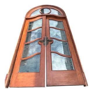 21st Century French Chateaû Arched Beveled Glass French Doors Salvaged From Lé Belvedere Castle Bel Air Estate For Sale