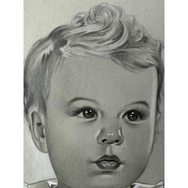 Original graphite pencil drawing by American artist and illustrator Theodore E. Schrock (1879–1952), depicting a young...