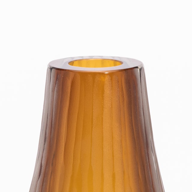 Glass Hand-Blown Murano Supreme Vase in Tobacco Tall For Sale - Image 7 of 12