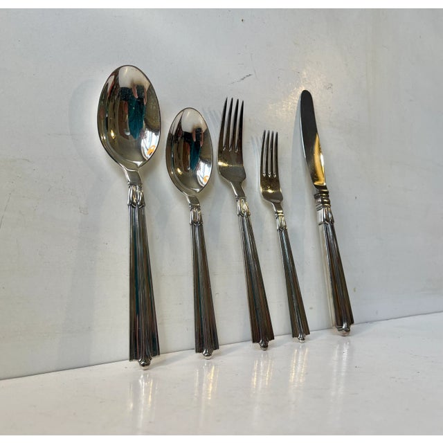 Art Deco Danish Cutlery Set by Borgstrøms Sølvvarefabrik, 1940s, Set of 65 For Sale - Image 11 of 13