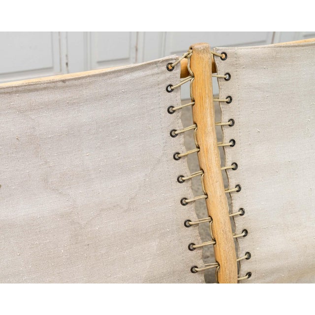 3-Seater Bench in Rattan and Cotton Canvas, 1960s For Sale - Image 9 of 10