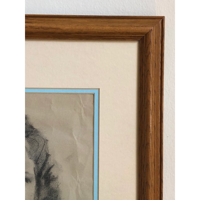 Circa 1950 Original Pastel Portrait of a Young Woman, Framed For Sale - Image 4 of 12