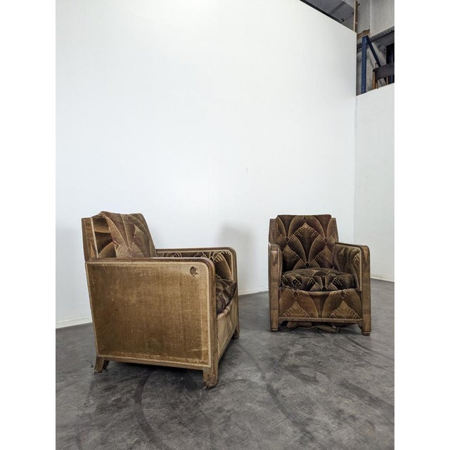 Vintage Art Deco Lounge Chairs, Set of 2 For Sale - Image 3 of 10
