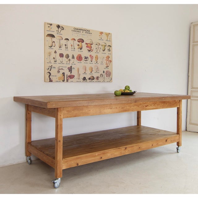 Mid-Century Modern Large Vintage Worktable, 1930s For Sale - Image 3 of 18