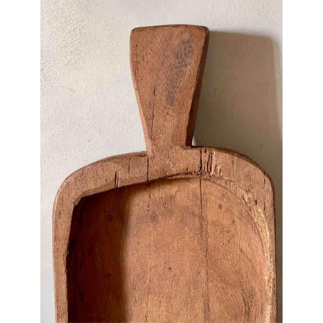 Wood Antique Early 20th Century Wooden Cereal Scoops with Reversible Christmas Decorations, Set of 2 For Sale - Image 7 of 12