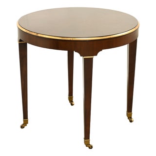 Barbara Barry Style Hollywood Regency Walnut and Parcel Gilt Tea Table or Occasional Side Table by Ethan Allen For Sale