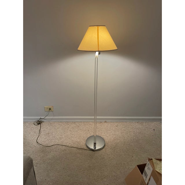 1970s Chrome and Lucite Floor Lamp For Sale - Image 10 of 13