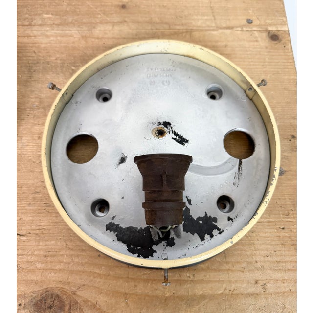 Beige Industrial Bakelite Wall Light with Milk Glass, 1950s For Sale - Image 8 of 12