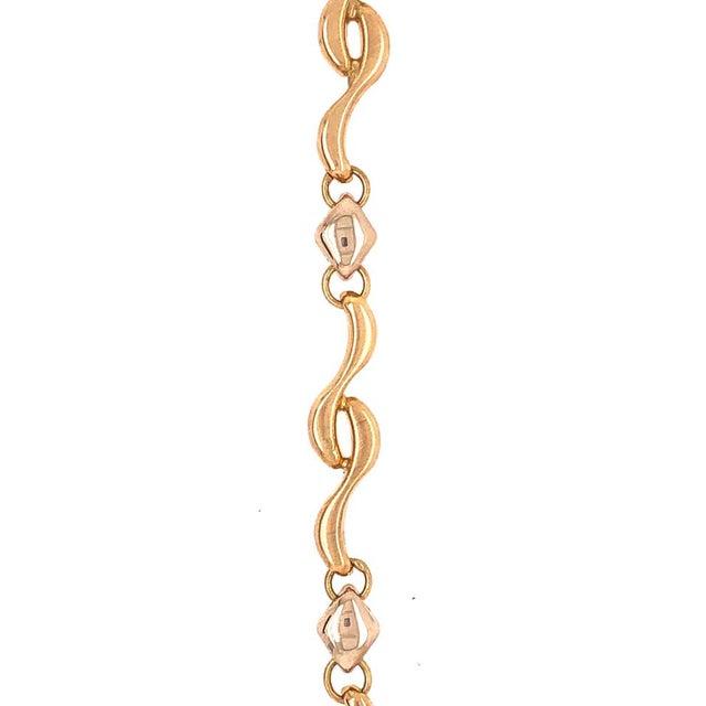 Metal 14 Karat Yellow Gold Fancy Link Bracelet For Sale - Image 7 of 9