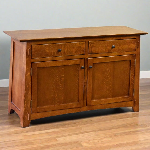 Mission / Arts and Crafts Solid Quarter Sawn Oak Cabinet - Micheal Cherry For Sale - Image 17 of 17