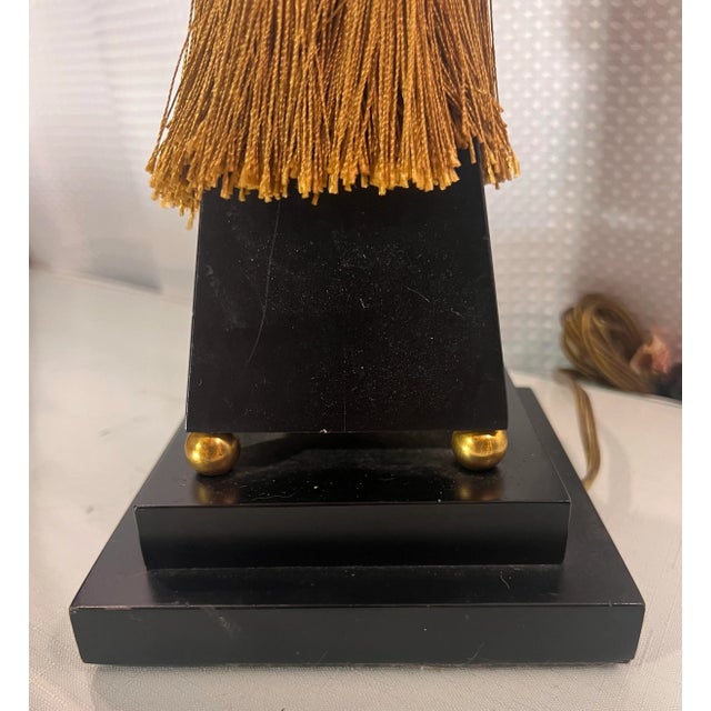 2000 - 2009 Vintage Art Deco Style Tassel Column Table Lamp by Tyndale For Sale - Image 5 of 11