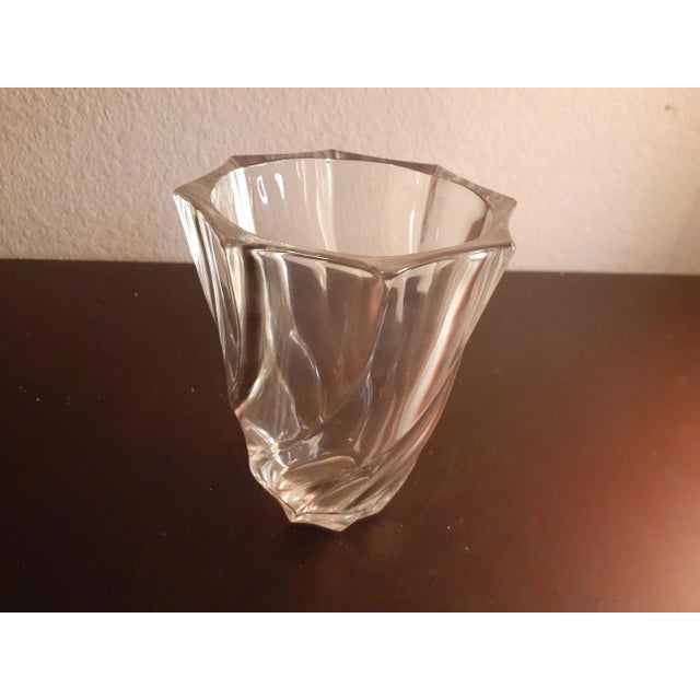 Contemporary 1980s Swirl Crystal France Bowl & Bud Vase Set - Set of 2 For Sale - Image 3 of 8
