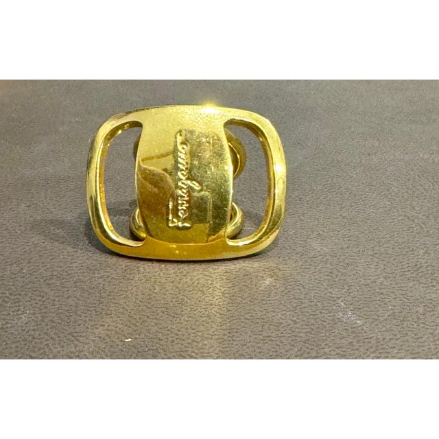 Salvatore Ferragamo Ganchini scarf ring /Ring gold Tone, Medium Size For Sale - Image 18 of 18