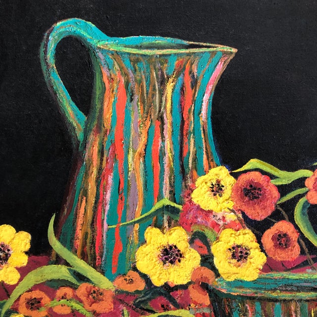 Pop Art Original Vintage Pop Colored Still Life Painting 1970’s For Sale - Image 3 of 5