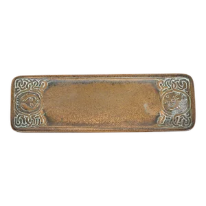 Tiffany Studios New York 'Zodiac' Bronze Pen Tray Desk Accessory, Circa 1910