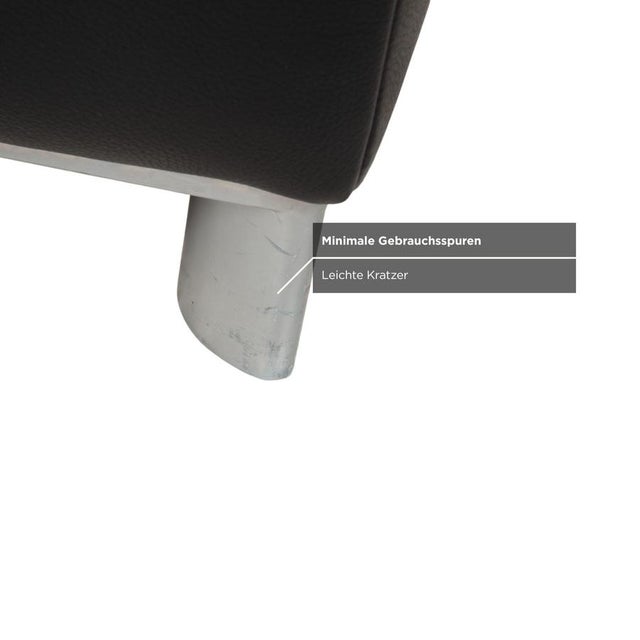 Animal Skin Volare Ottoman in Black Leather from Koinor For Sale - Image 7 of 11