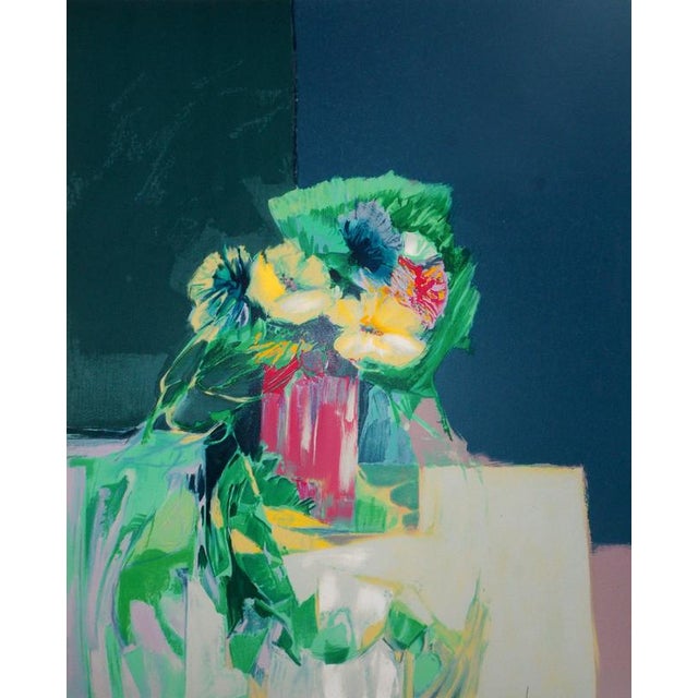 Claude HEMERET (1929) Yellow bouquet Original color lithograph Signed in pencil On Vellum 56 x 76 cm (c. 22 x 30 inches)...