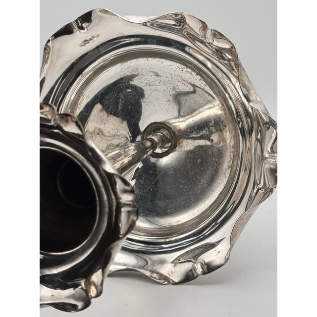 Metal Antique Silverplate Epergne 2 Tier English Epns Converts Tazza Centerpiece For Sale - Image 7 of 10