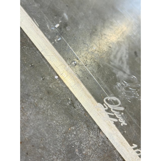 1980s Postmodern Lucite Waterfall Vanity Desk With Glass Top Insert For Sale - Image 4 of 12