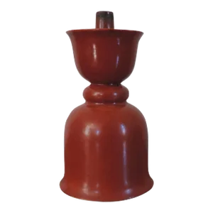 Antique 19th Century Chinese Coral Red Orange Porcelain Joss Stick Holder or Incense Burner