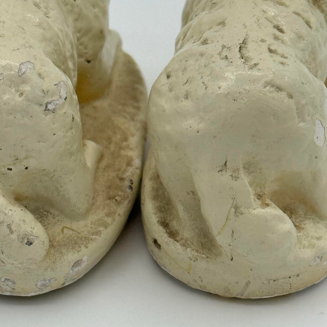 Vintage Mid-Century Composition Nativity Sheep With Charming Age & Primitive Patina - A Pair For Sale In Richmond - Image 6 of 7