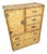Boho Chic Herringbone Wicker Faux Bamboo Highboy Dresser by Dixie For Sale
