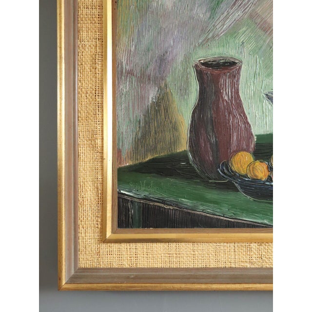 Mid 20th Century Mid-Century Modern 'Fruit & Brushes' Swedish Expressive Still Life Oil Painting, Framed For Sale - Image 5 of 12