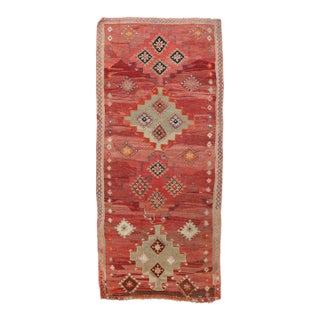 Mid 20th Century Vintage Turkish Kars Kilim Rug For Sale
