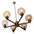 Intricate Gold-Plated Brass Chandelier with Six Globes by Angelo Brotto, Italy, 1960s For Sale