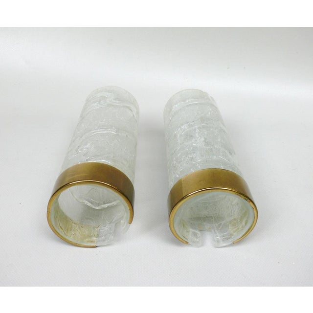 Wall Lights in Ice Glass, Rattan & Brass from Doria Leuchten, 1960s, Set of 2 For Sale - Image 12 of 18