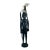 Vintage Mid-Century East African Hand-Carved Ebony Wood Warrior Statue - 18.5" For Sale