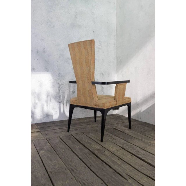 Cream Pair of 1950s Hollywood Regency Ebonized Armchairs For Sale - Image 8 of 11