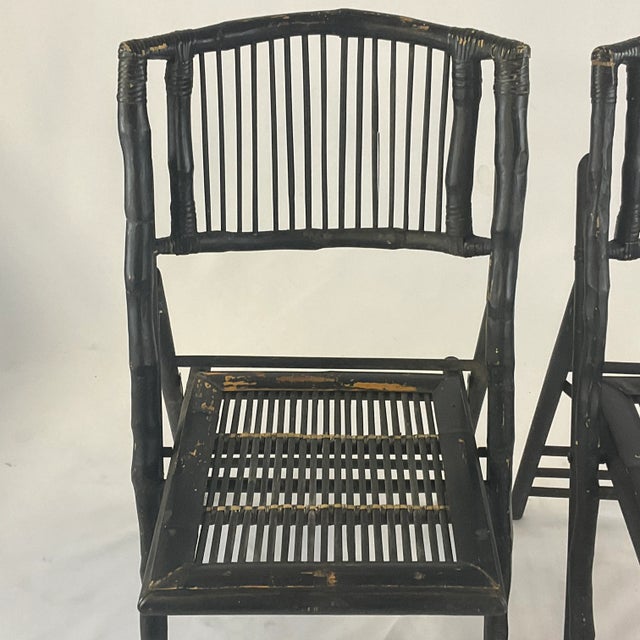 Vintage Home is pleased to offer this pair of Mid-Century Chinoiserie Bamboo Folding Chairs. These are the best designed...
