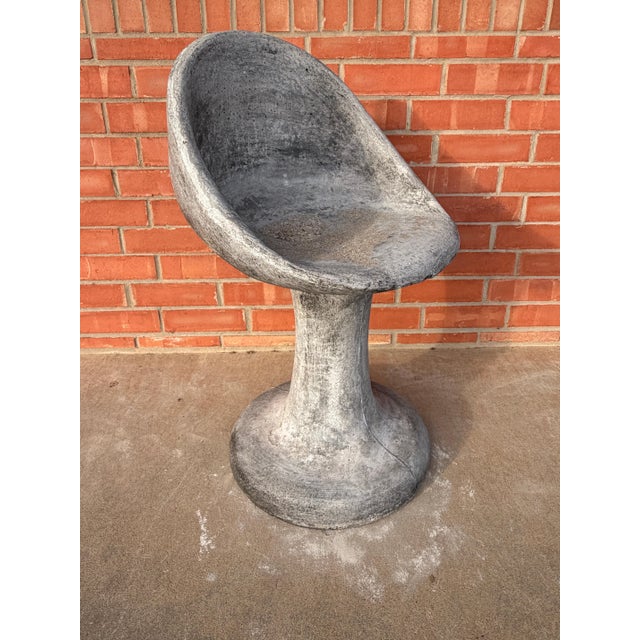 Willy Guhl Mid 20th Century Willy Guhl Style Sculptural Concrete Garden Chair For Sale - Image 4 of 9