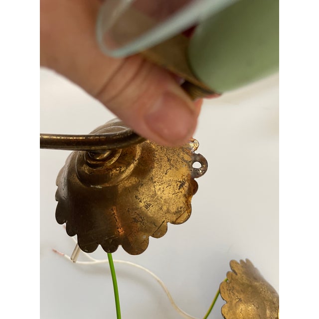 Italian Brass Glass Sconces, 1950s, Set of 3 For Sale - Image 11 of 18