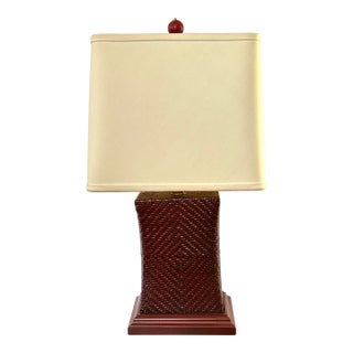 Asian Basket Table Lamp For Sale