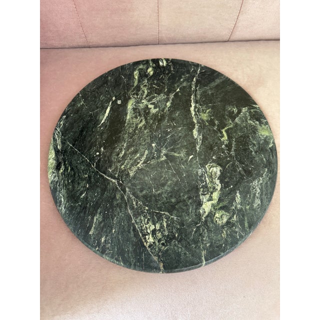 Stone Round Green Marble Serving Tray For Sale - Image 7 of 7