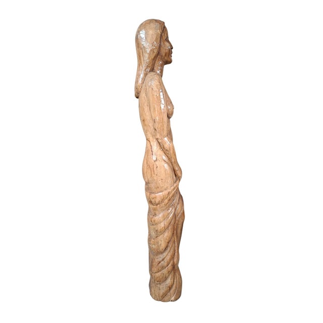 20th Century Wooden Sculpture of Female Nude For Sale - Image 6 of 17