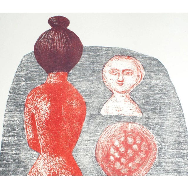 Hand signed and dated. Edition of 125 prints. In “Donne a Ischia” (“Women in Ischia”), a lithograph dated 1952, there are...