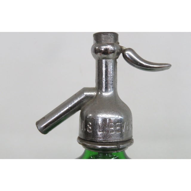 W & L Beverages Frank's Best Seltzer Green Bottle Glenshaw Art Deco Glass 4821b For Sale - Image 14 of 18