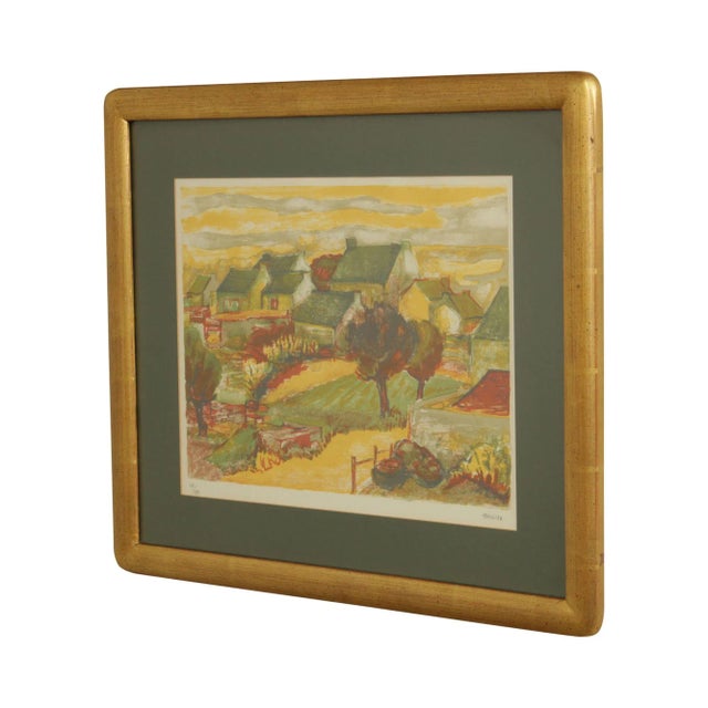Eliane Thiollier French Country Village Framed Lithograph For Sale - Image 13 of 13
