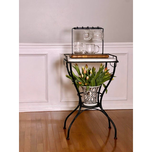 Art Deco Iron and Marble Industrial Table for Kitchen, Bathroom, Patio, 1930s For Sale - Image 16 of 17