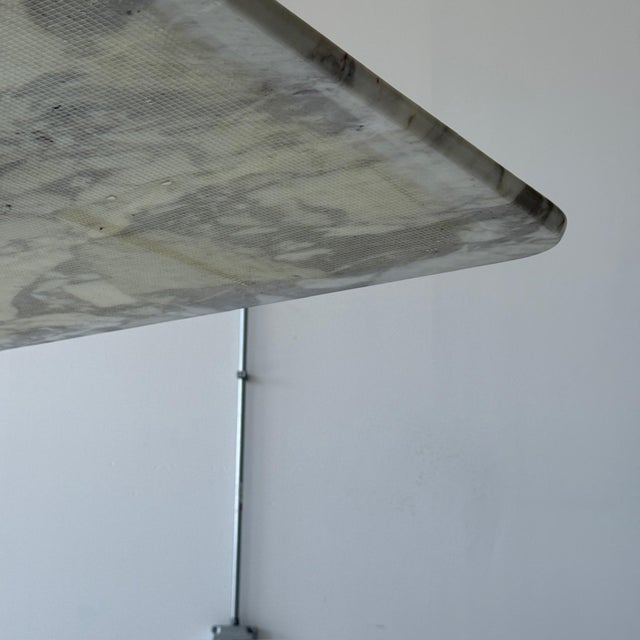 Chrome 1980s Marble Racetrack Dining Table by Joseph D’Urso for Knoll For Sale - Image 8 of 9